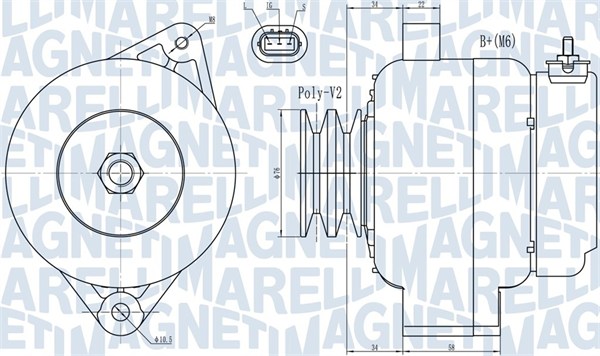 Generator / Alternator 063731724010 MAGNETI MARELLI