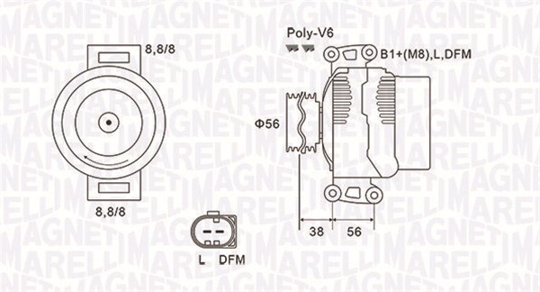 Generator / alternator 063731811010 MAGNETI MARELLI