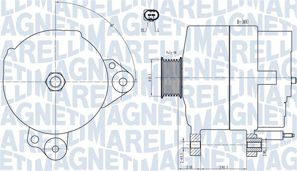 Generator / Alternator 063731817010 MAGNETI MARELLI