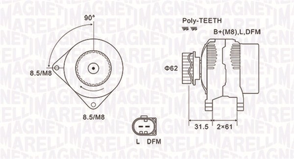 Generator / Alternator 063731820010 MAGNETI MARELLI