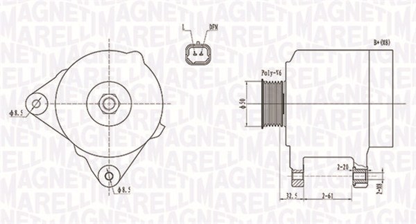 Generator / Alternator 063731824010 MAGNETI MARELLI