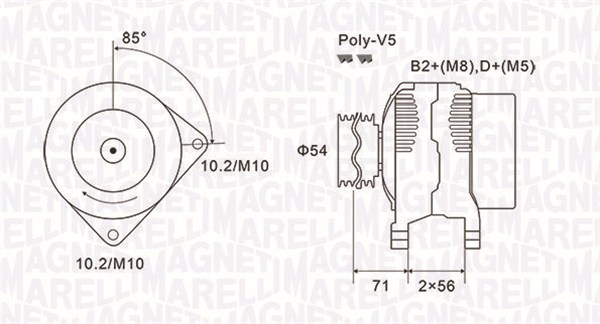 Generator / alternator 063731833010 MAGNETI MARELLI