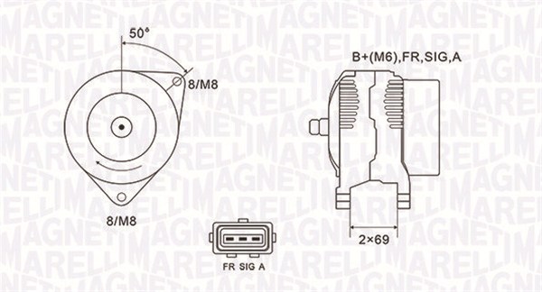 Generator / Alternator 063731857010 MAGNETI MARELLI