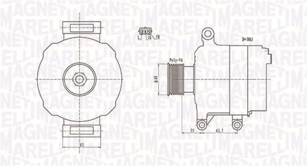 Generator / Alternator 063731869010 MAGNETI MARELLI