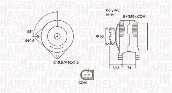 Generator / Alternator 063731905010 MAGNETI MARELLI