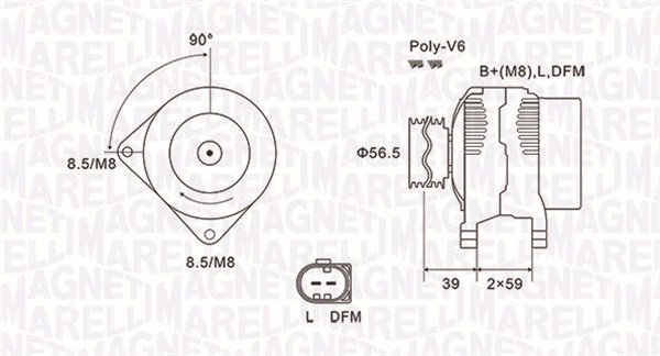 Generator / alternator 063731911010 MAGNETI MARELLI