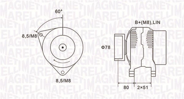 Generator / alternator 063731919010 MAGNETI MARELLI