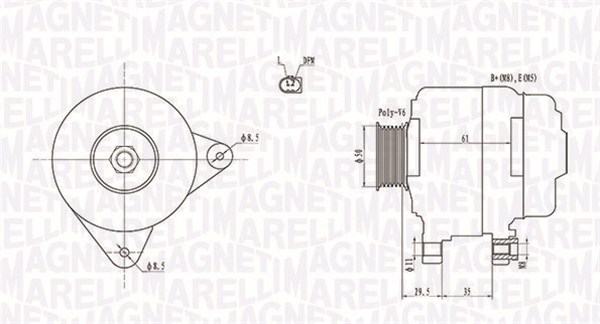 Generator / alternator 063731921010 MAGNETI MARELLI