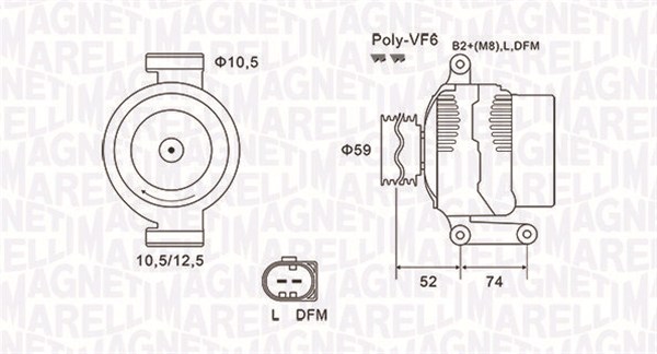 Generator / Alternator 063731928010 MAGNETI MARELLI