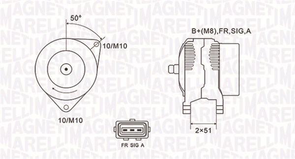 Generator / Alternator 063731941010 MAGNETI MARELLI