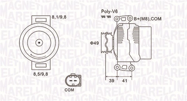 Generator / Alternator 063731953010 MAGNETI MARELLI