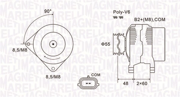 Generator / Alternator 063731974010 MAGNETI MARELLI