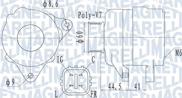 Generator / Alternator 063731981010 MAGNETI MARELLI