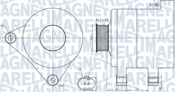 Generator / Alternator 063731986010 MAGNETI MARELLI