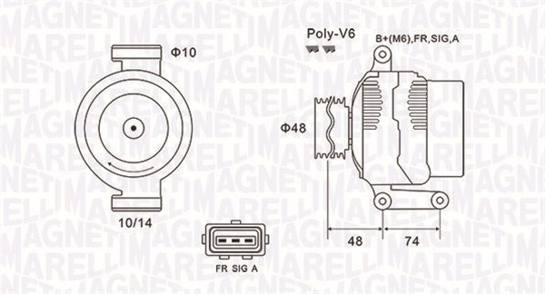 Generator / alternator 063732034010 MAGNETI MARELLI