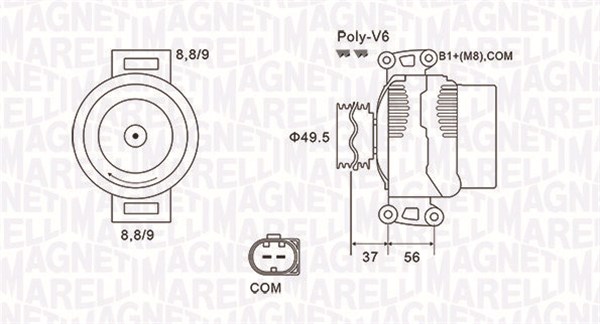 Generator / Alternator 063732038010 MAGNETI MARELLI