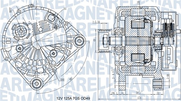 Generator / Alternator 063732058010 MAGNETI MARELLI