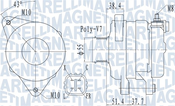 Generator / Alternator 063732121010 MAGNETI MARELLI