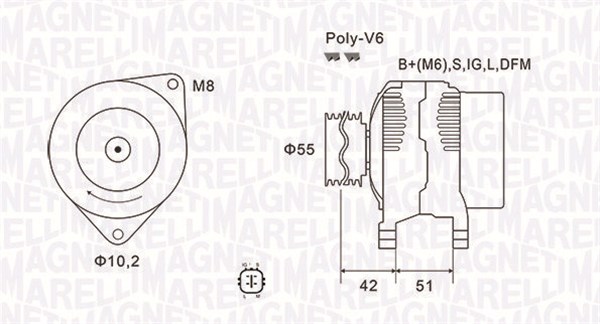 Generator / Alternator 063732126010 MAGNETI MARELLI