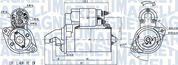 Starter 063721256010 MAGNETI MARELLI