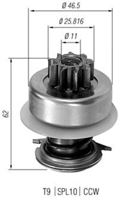 Pinion electromotor 940113020013 MAGNETI MARELLI