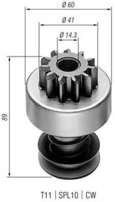 Pinion electromotor 940113020021 MAGNETI MARELLI