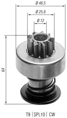 Pinion electromotor 940113020023 MAGNETI MARELLI