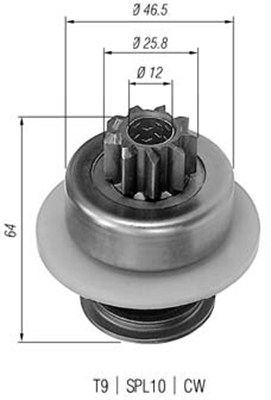 Pinion electromotor 940113020034 MAGNETI MARELLI