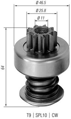 Pinion electromotor 940113020072 MAGNETI MARELLI