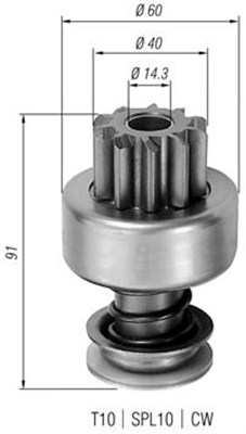 Pinion electromotor 940113020076 MAGNETI MARELLI