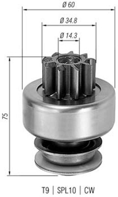 Pinion electromotor 940113020081 MAGNETI MARELLI