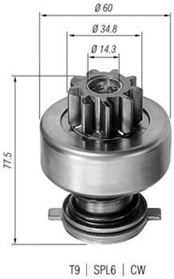 Pinion electromotor 940113020114 MAGNETI MARELLI