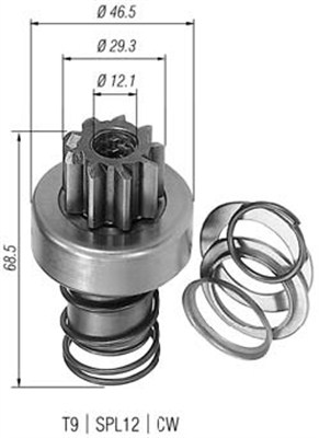 Pinion electromotor 940113020116 MAGNETI MARELLI