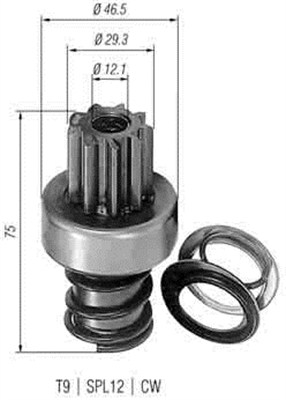 Pinion electromotor 940113020118 MAGNETI MARELLI