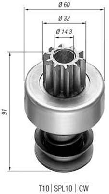 Pinion electromotor 940113020143 MAGNETI MARELLI