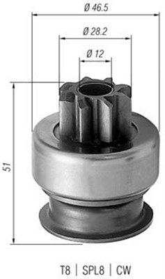 Pinion electromotor 940113020176 MAGNETI MARELLI