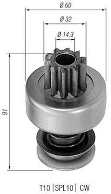 Pinion electromotor 940113020196 MAGNETI MARELLI
