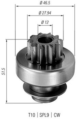 Pinion electromotor 940113020227 MAGNETI MARELLI