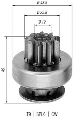 Pinion electromotor 940113020237 MAGNETI MARELLI