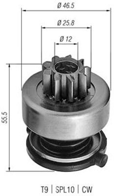 Pinion electromotor 940113020254 MAGNETI MARELLI