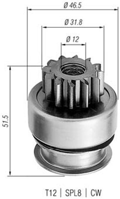 Pinion electromotor 940113020261 MAGNETI MARELLI