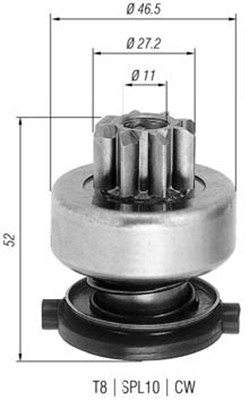 Pinion electromotor 940113020275 MAGNETI MARELLI