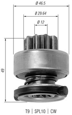 Pinion electromotor 940113020334 MAGNETI MARELLI