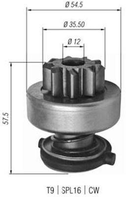 Pinion electromotor 940113020346 MAGNETI MARELLI