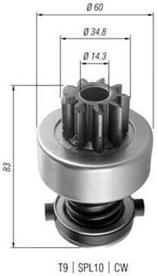 Pinion electromotor 940113020358 MAGNETI MARELLI