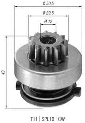 Pinion electromotor 940113020366 MAGNETI MARELLI
