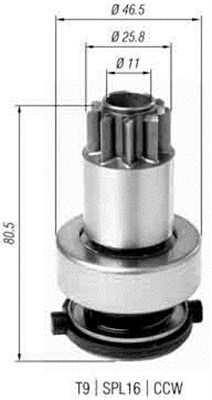 Pinion electromotor 940113020385 MAGNETI MARELLI