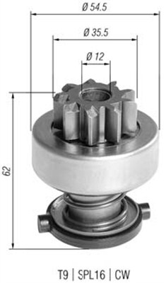 Pinion electromotor 940113020392 MAGNETI MARELLI