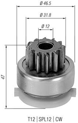 Pinion electromotor 940113020416 MAGNETI MARELLI