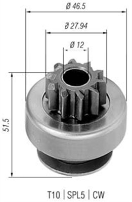 Pinion electromotor 940113020424 MAGNETI MARELLI